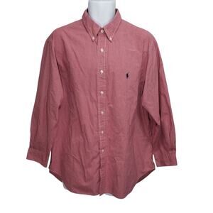 Ralph Lauren Red White Micro Check Button Down Shirt Men’s 32/33